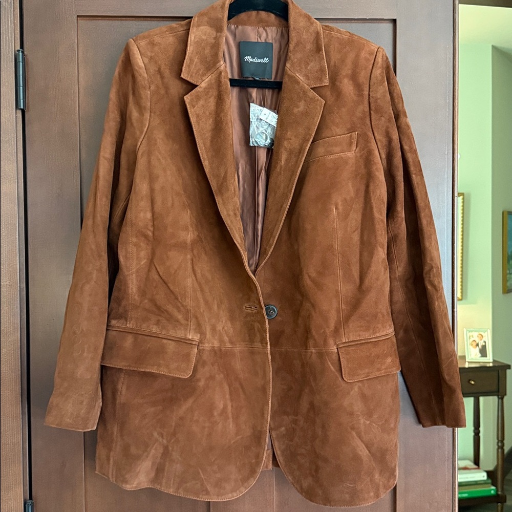NWT Madewell brown Suede Jacket by Alexa Chung size 10